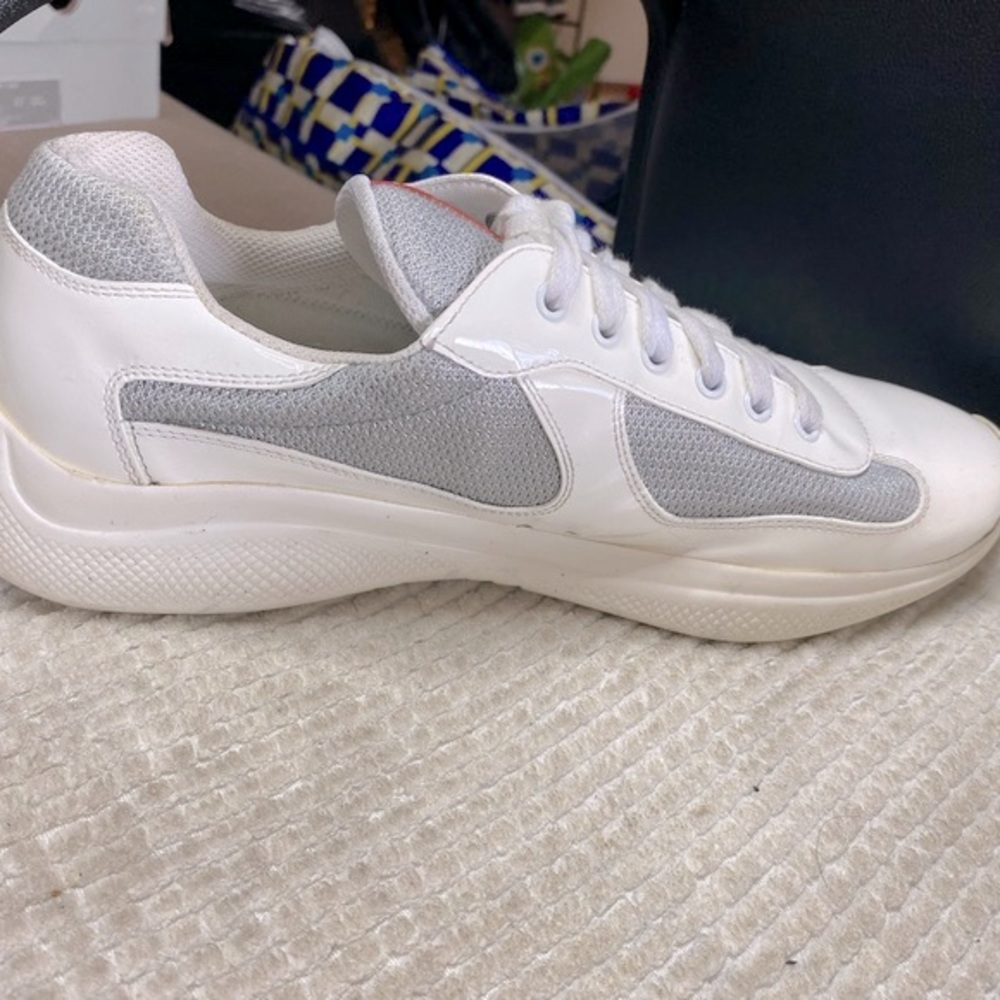 Men’s Prada Sneakers White Grey Size 10 - Picture 7 of 12